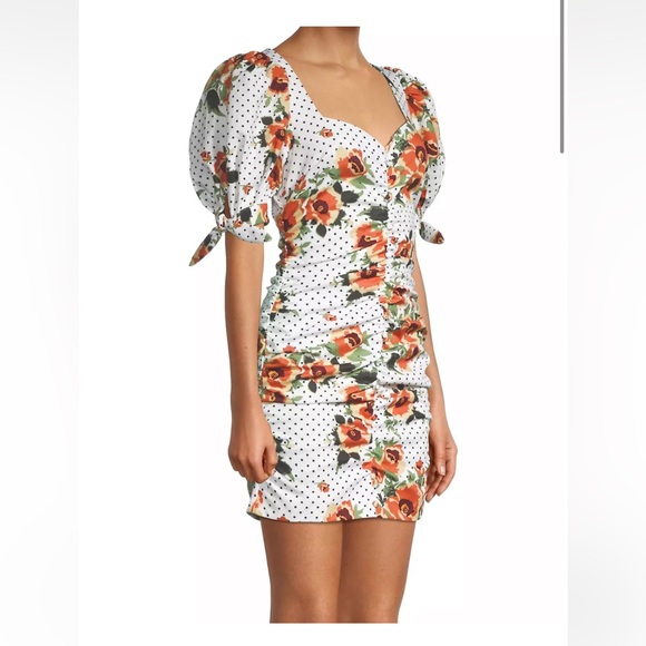 LAVISH ALICE FLORAL RUCHED MINI DRESS - Picture 3 of 7